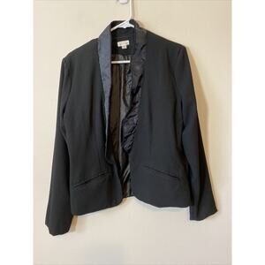 Decree Open Front Blazer Jacket w/ Faux Pockets - Womens Size XL Black
